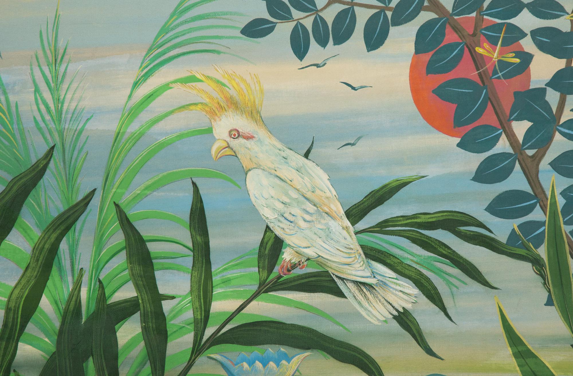 Tropical Landscape with Cockatoo