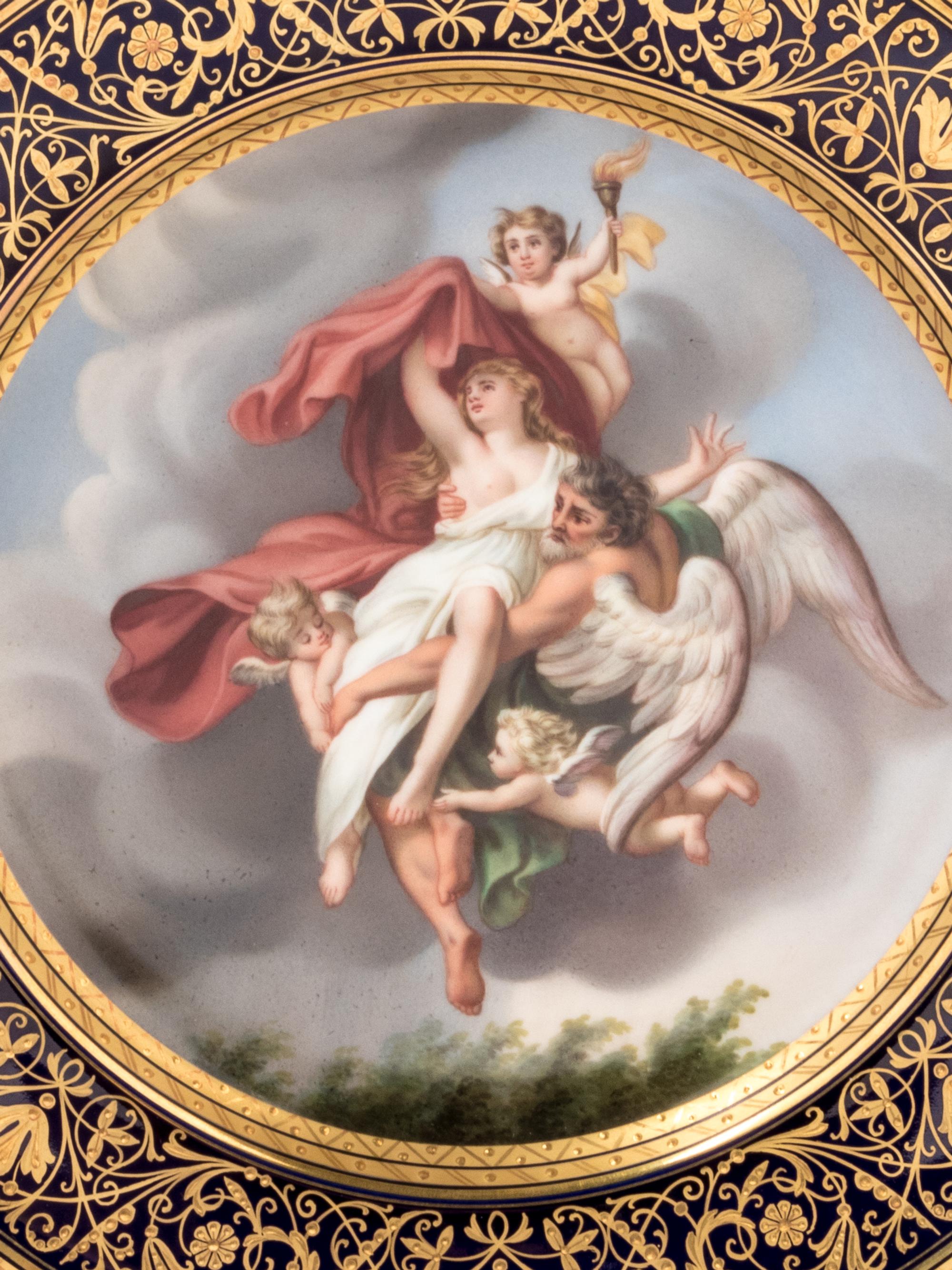 A Vienna Painted and Parcel Gilt Porcelain Cabinet Plate