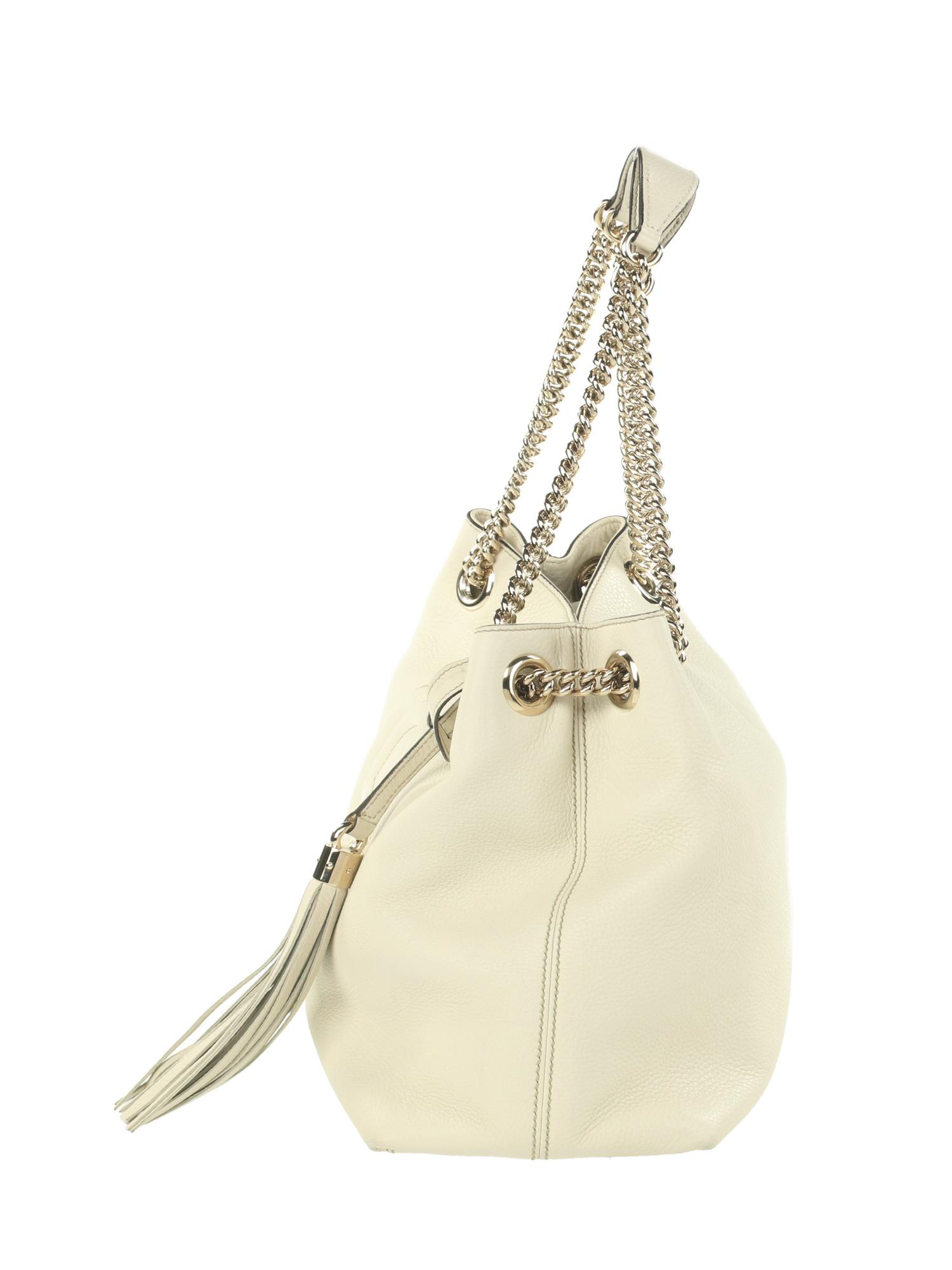 Gucci Soho Chain Tote Bag in White