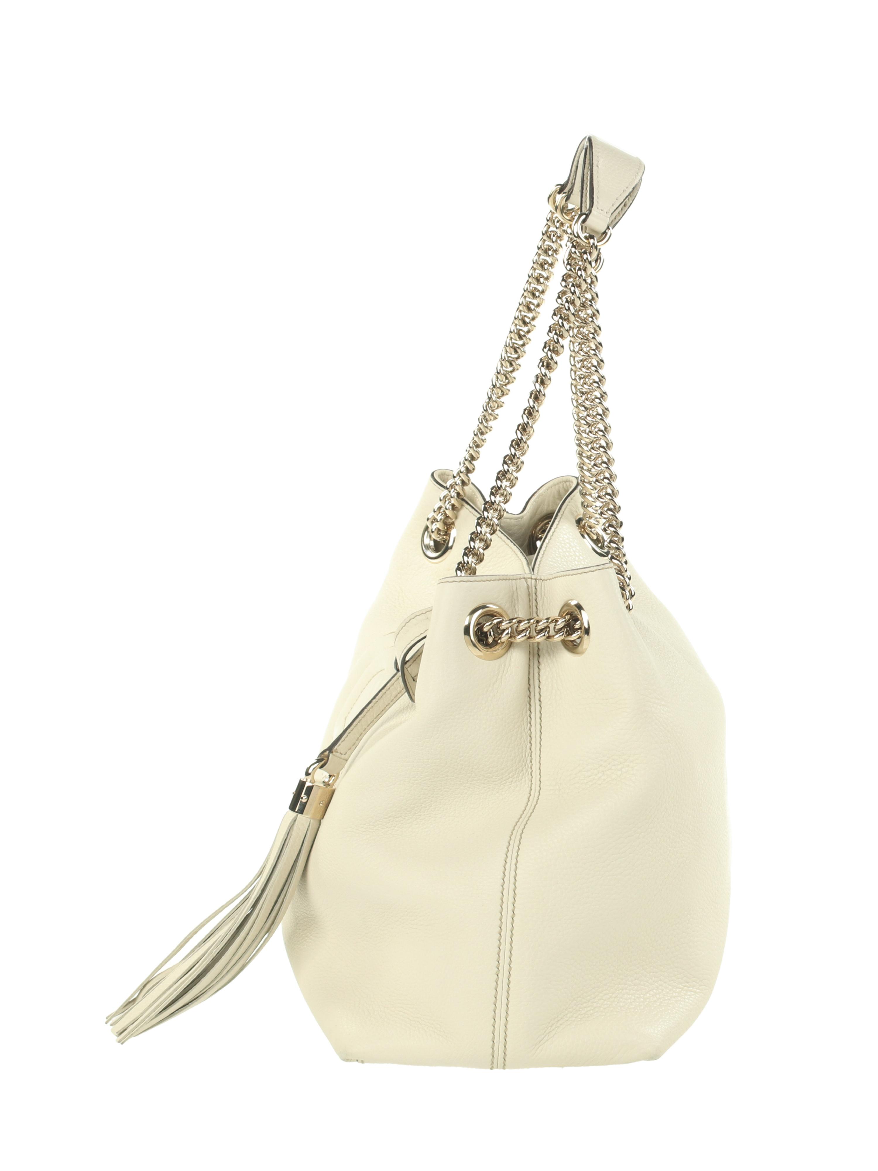 Gucci Soho Chain Tote Bag in White