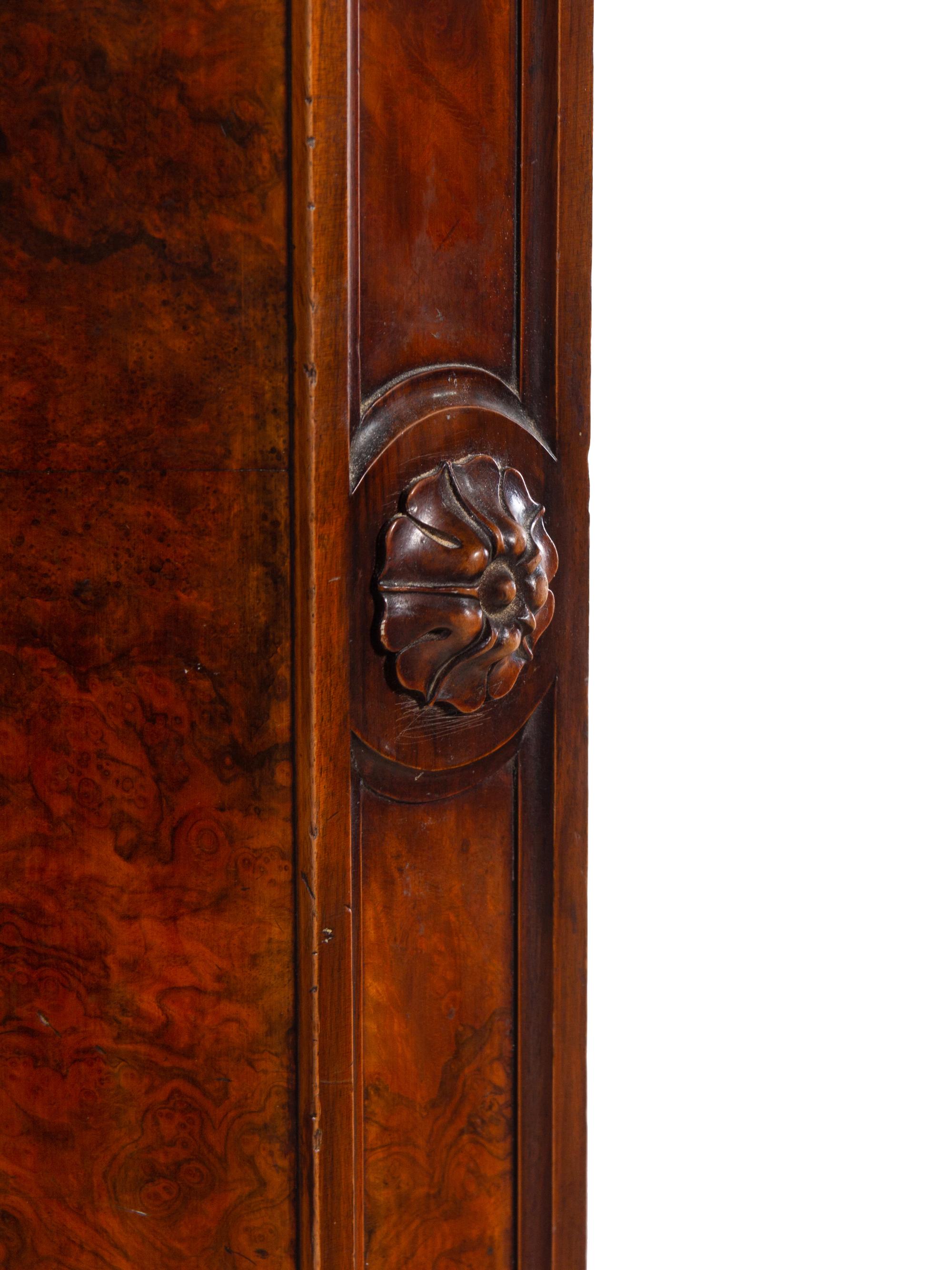 An Edwardian Burl Walnut Armoire