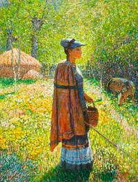 Luo Zhongli, (Chinese, b. 1948), Untitled (Woman with a Basket)