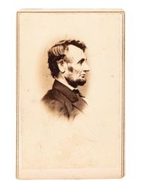 [LINCOLN, Abraham (1809-1865)]. BERGER, Anthony, photographer. CDV of Abraham Lincoln in profile. New York: E & H.T. Anthony, February 1864.