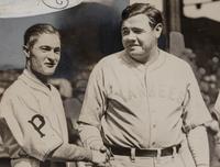 A Stunning 1927 World Series Lloyd Waner, Babe Ruth, Paul Waner and Lou Gehrig Type Three International Newsreel Photograph Published in Chicago American (PSA Authenticated)