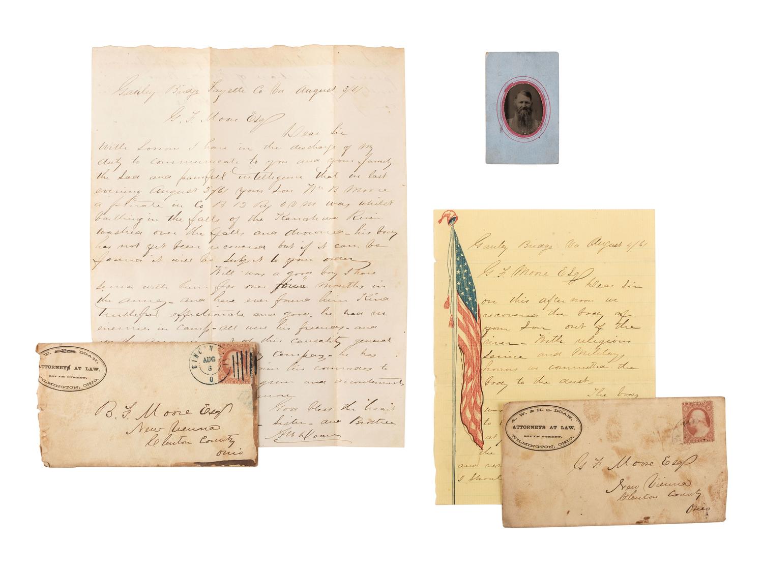 [CIVIL WAR]. Moore family letter archive related to the establishment of Camp Dennison, Ohio, and Private William B. Moore, 12th Ohio Volunteer Infantry.