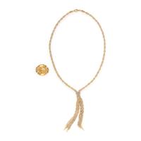 YELLOW GOLD AND CITRINE RING AND FRINGE NECKLACE
