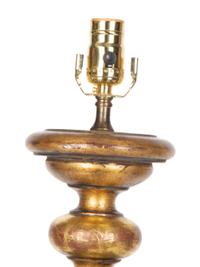 An Italian Neoclassical Giltwood Column Lamp