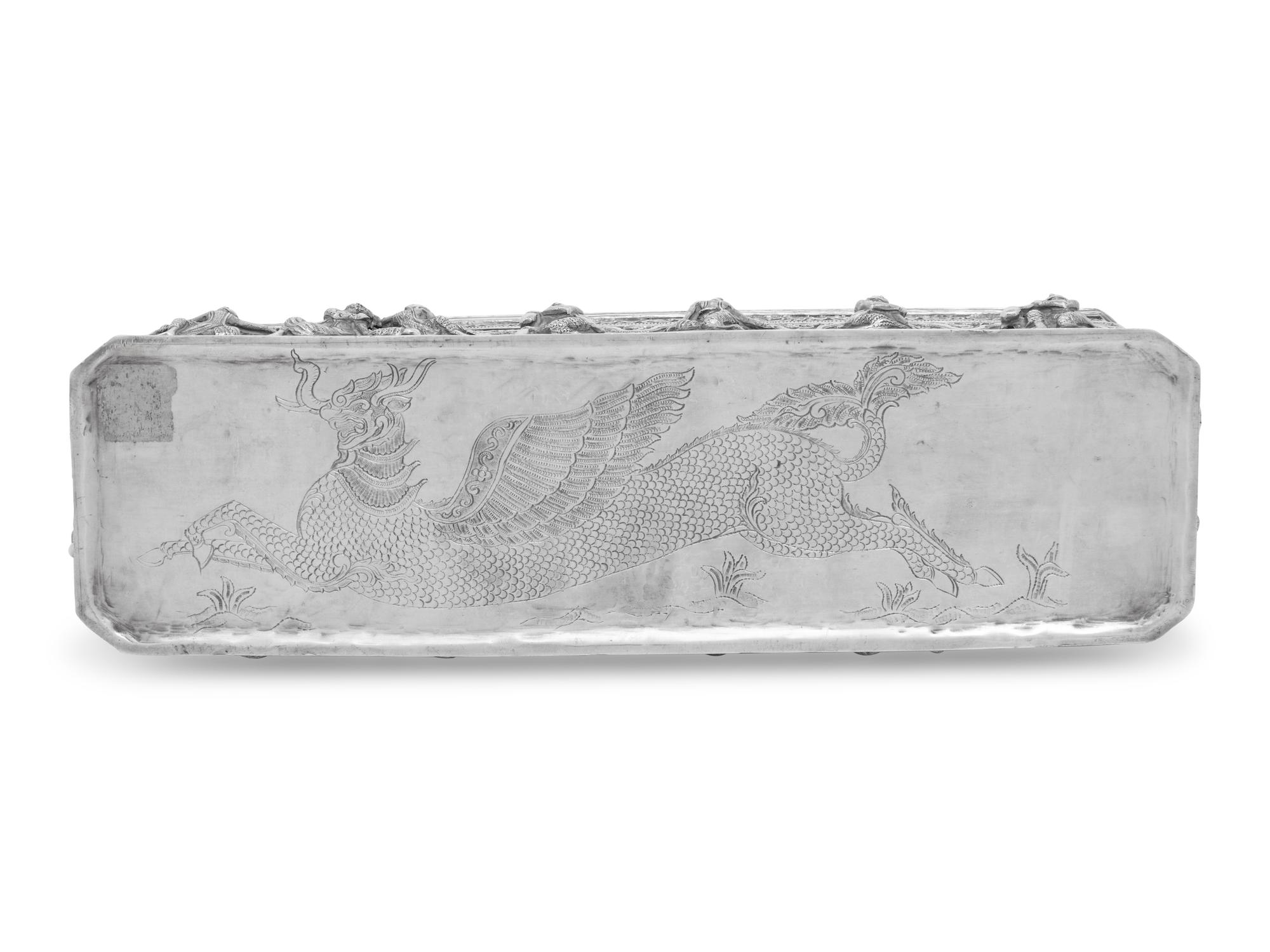 A Large Burmese Silver Box