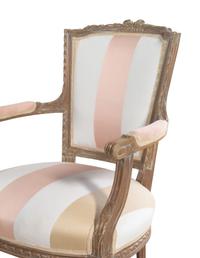 A Pair of Louis XVI Style Fauteuils and an Armchair with Reeded Legs
