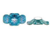 A Pair of Chinese Painted Enamel on Copper Begonia-Shaped Dishes