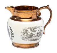 A Rare Transfer-Print Lustre 'General Jackson Hero of America' Pitcher