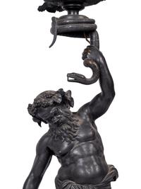 A Grand Tour Style Cast Metal Figure of Silenus Mounted as a Lamp