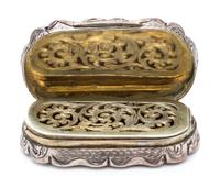 A Victorian Silver Vinaigrette, Frederick Marson, Birmingham, 1869, of oval form with floral and foliate decoration.