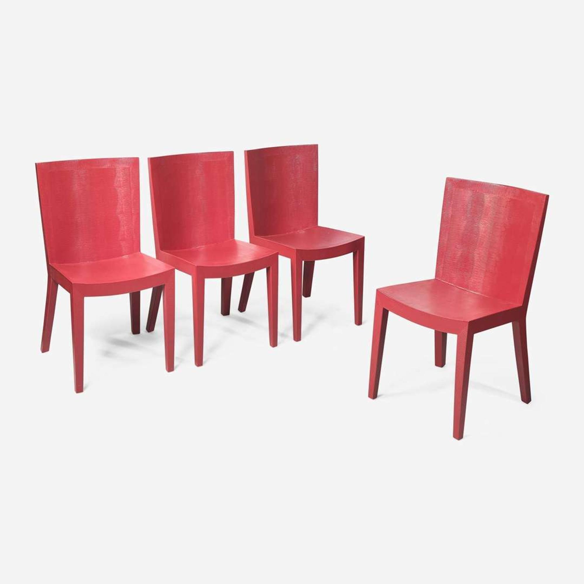 Karl Springer (German-American, 1931-1991) A Set of Four "JMF" Chairs, Karl Springer Ltd., New York, 1985