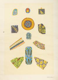 Thirteen Hand Colored Prints Pertaining to Ancient Glass