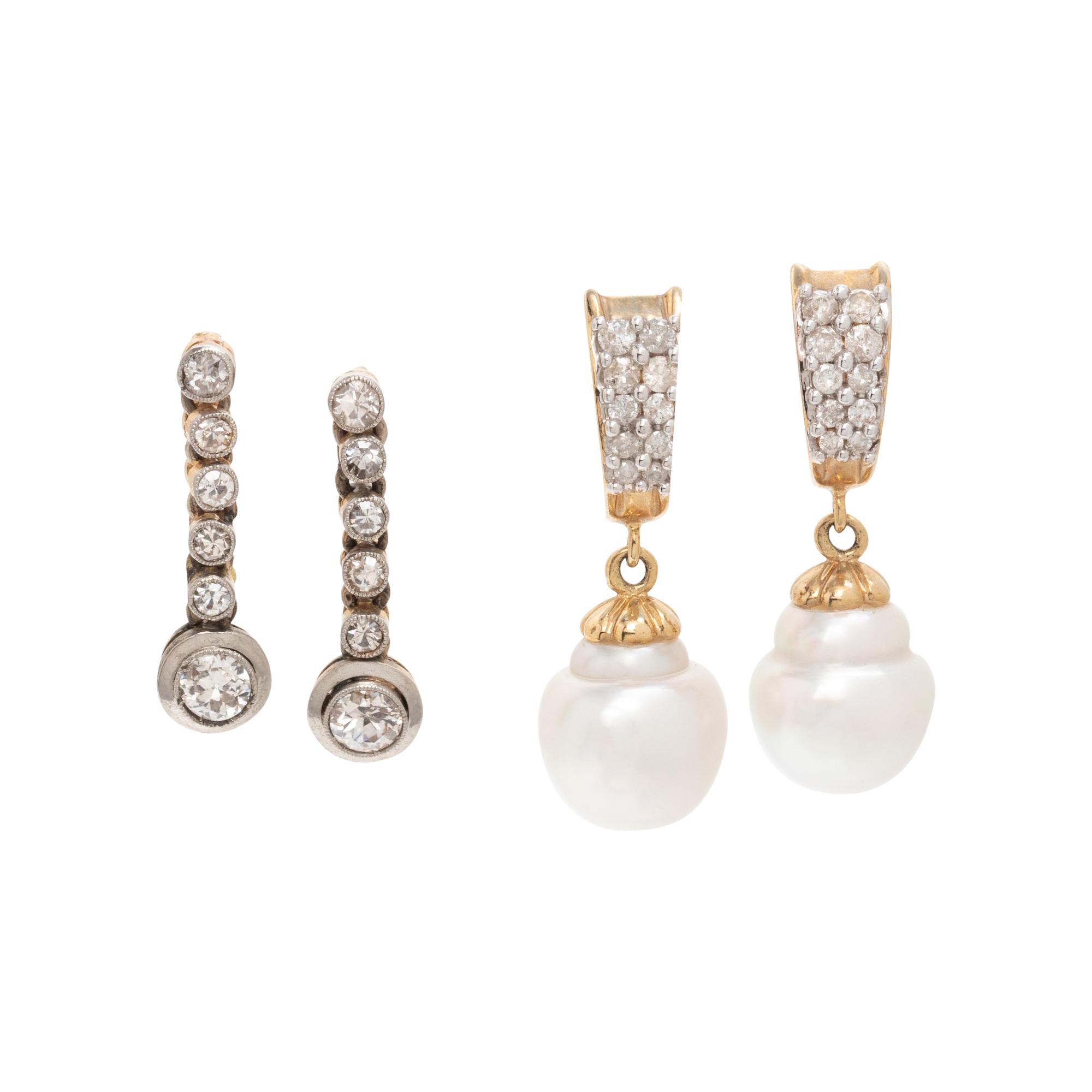 COLLECTION OF DIAMOND EARRINGS