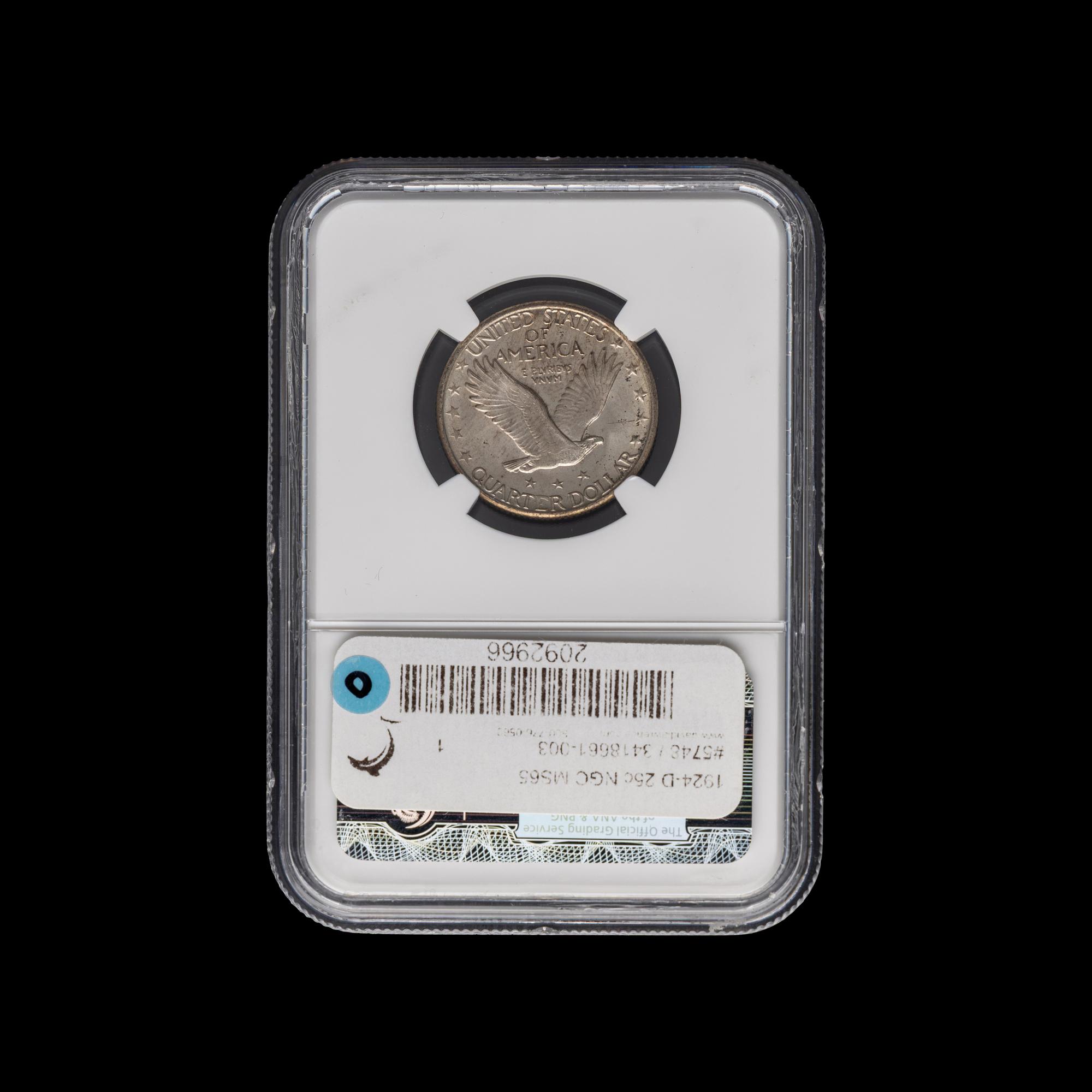 A 1924-D Standing Liberty 25c Coin [NGC MS65]