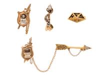 COLLECTION OF YELLOW GOLD GREEK PINS