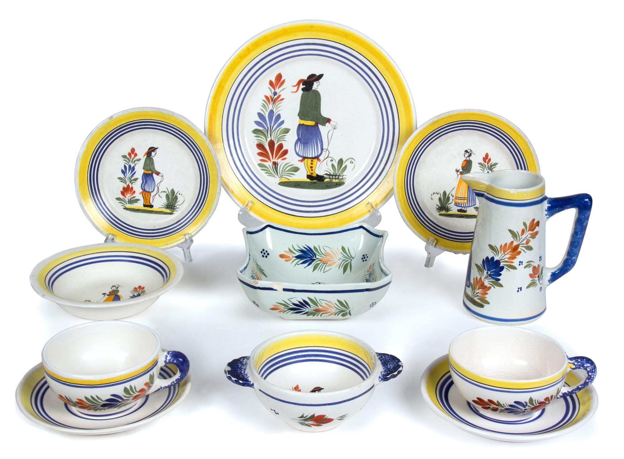 An Assembled Group of Henriot Quimper Pottery Diameter of first 10 inches. — 20TH CENTURY