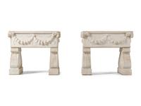 A Pair of Neoclassical Marble Jardinières