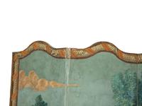 A French Painted Wallpaper Four-Panel Floor Screen