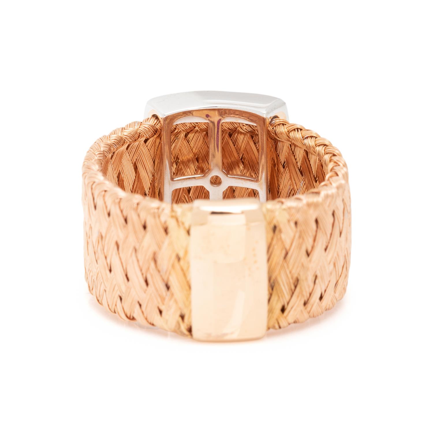 ROBERTO COIN, ROSE GOLD AND DIAMOND 'PRIMAVERA' RING
