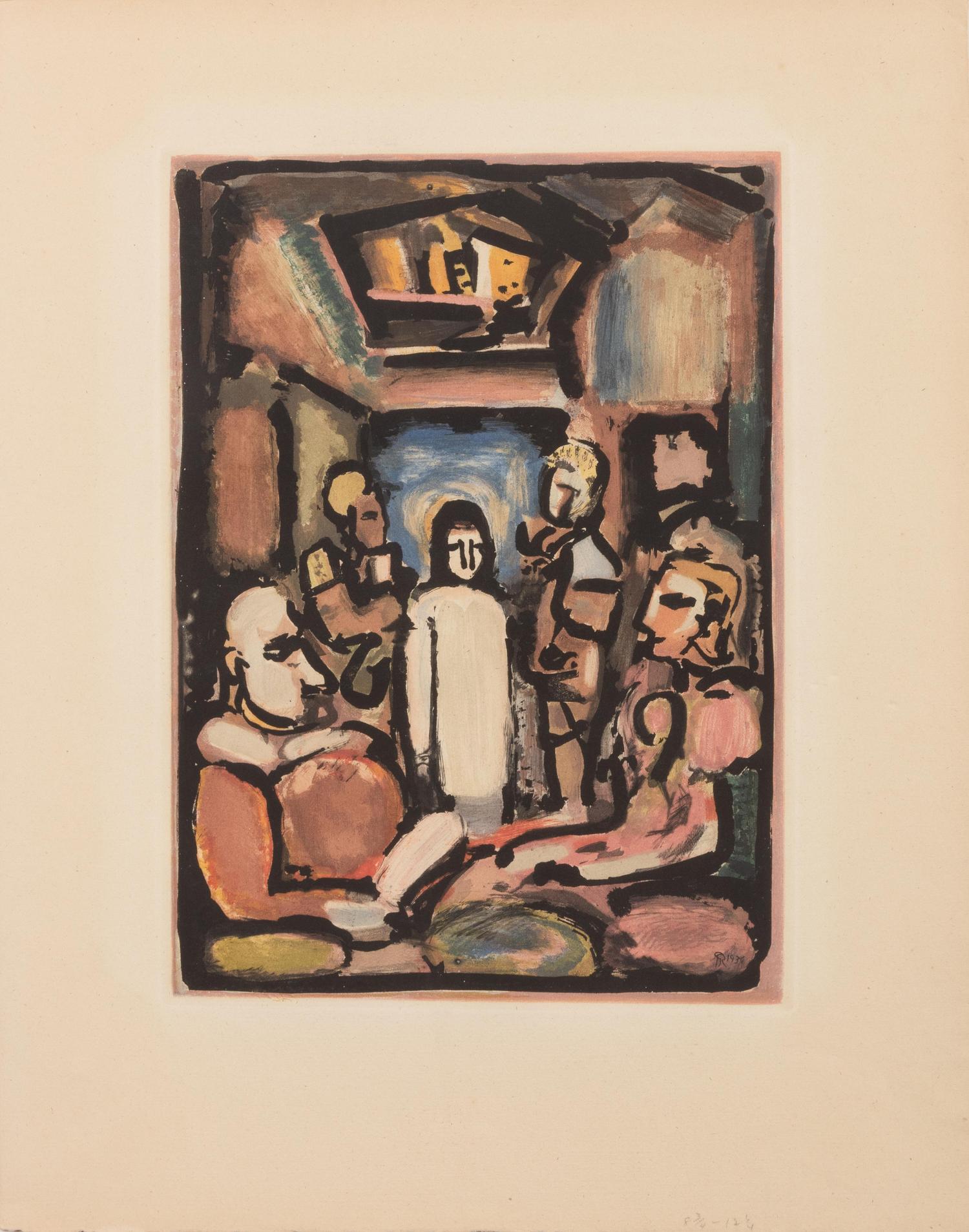 A pair of prints ( Christ et Mammon and Clown vert et petite acrobate)