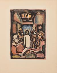 A pair of prints ( Christ et Mammon and Clown vert et petite acrobate)