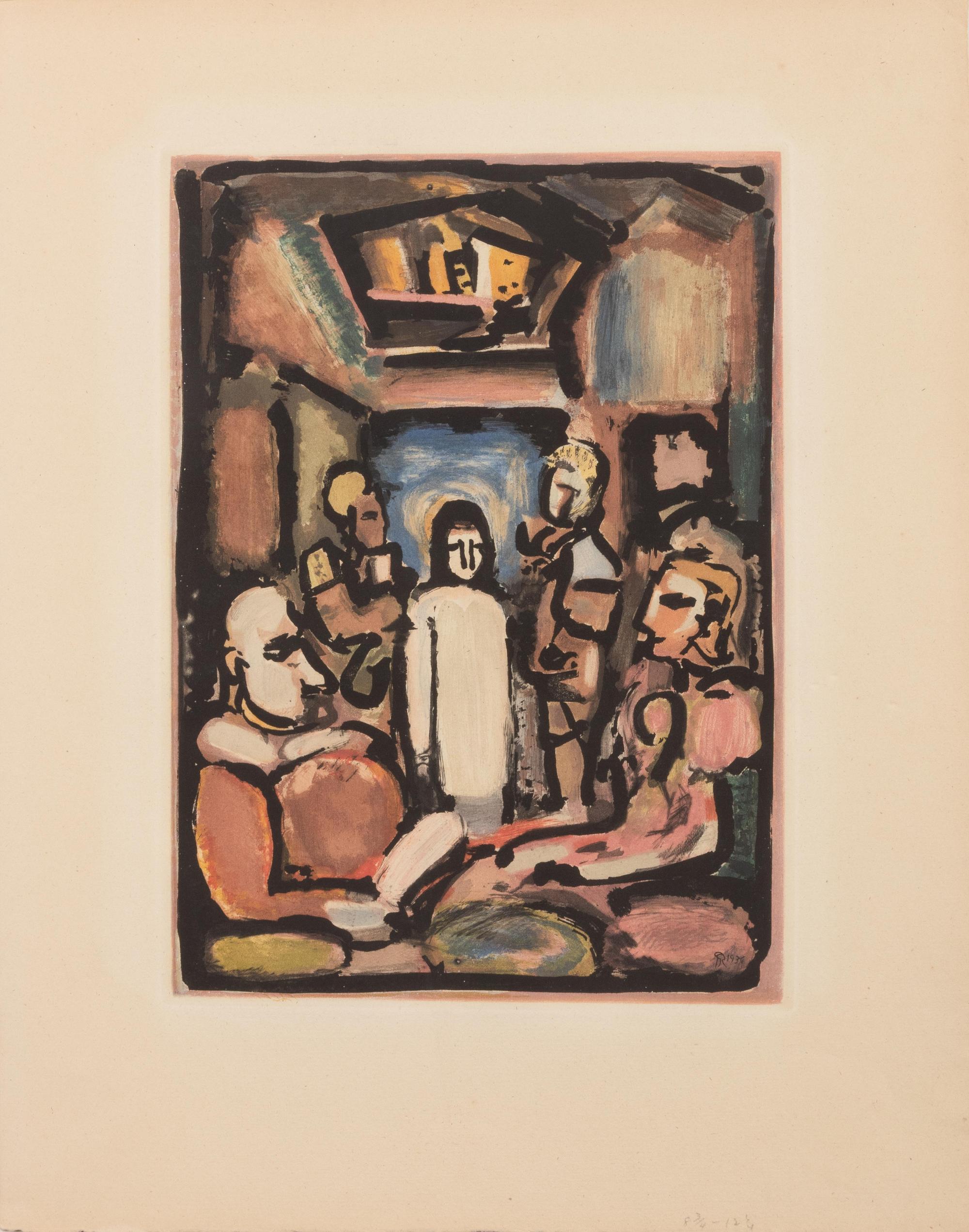 A pair of prints ( Christ et Mammon and Clown vert et petite acrobate)