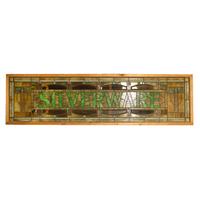 A "SILVERWARE" Prairie School Stained Glass Panel 90" W x 1.5" D x 26" H — United States, Early 20th Century