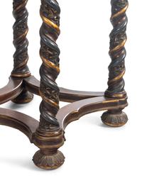 An Italian Parcel Gilt Carved Walnut Console Table