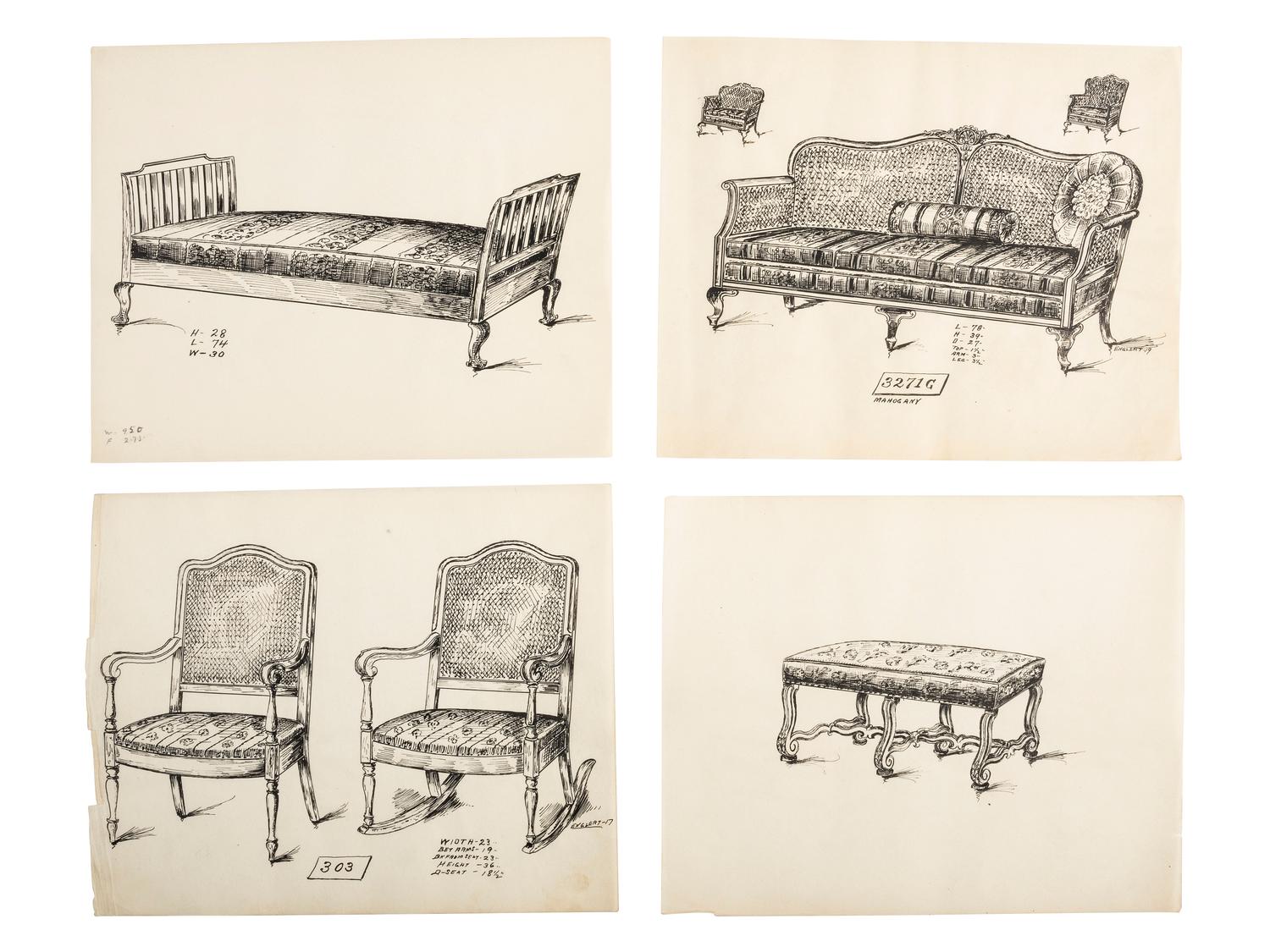 Portfolio of Parlor Furniture Drawings 1914-1923