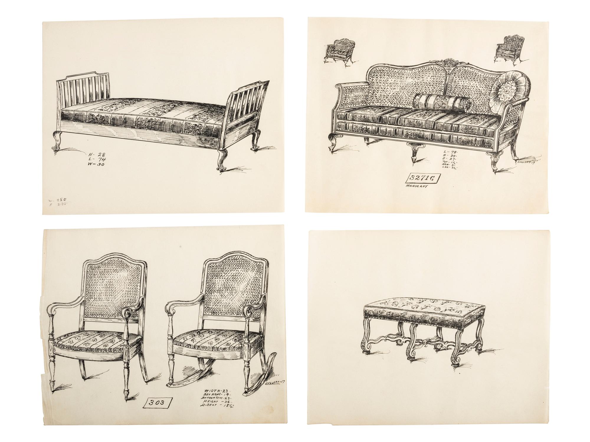 Portfolio of Parlor Furniture Drawings 1914-1923