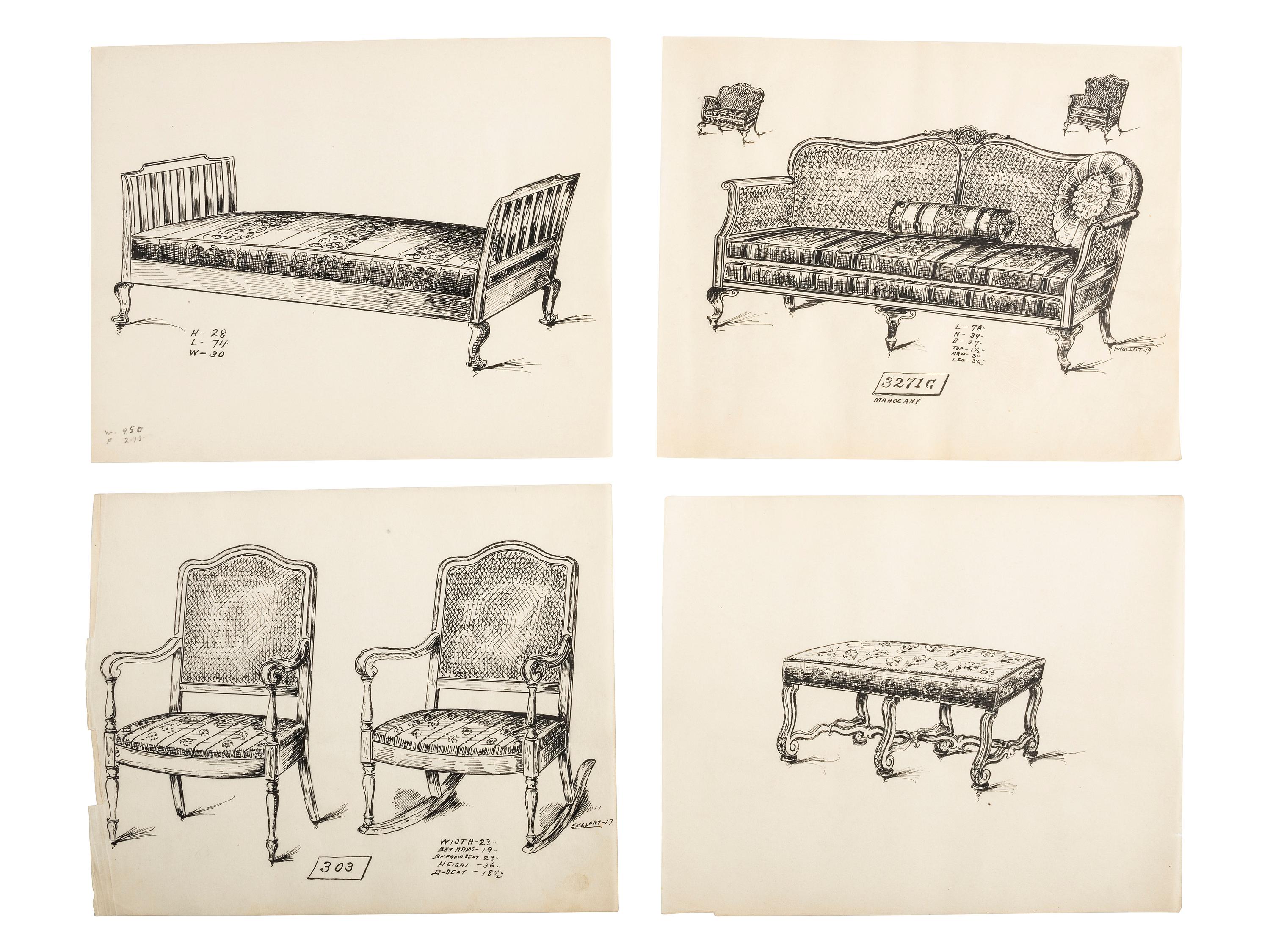 Portfolio of Parlor Furniture Drawings 1914-1923