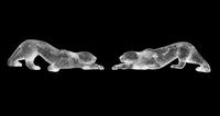 A Pair of Lalique Zelia Panther Sculptures