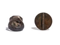 A Medieval Silver Signet Ring — with a brass medallion