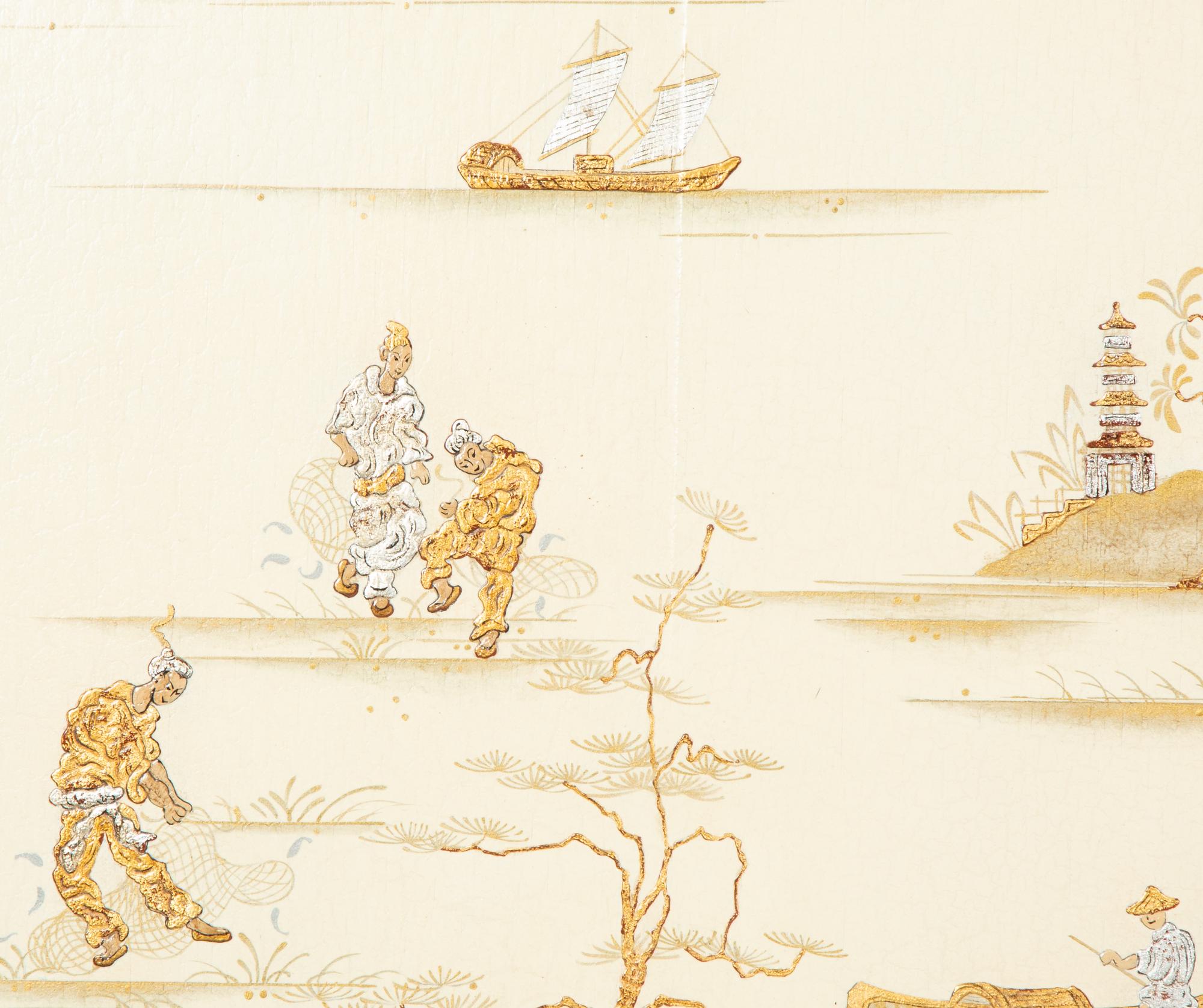 A Dessin Fournir White Lacquer Griswold Cabinet