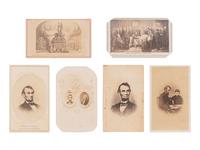 [LINCOLNIANA]. 14 CDVs related to Lincoln and his family, incl. mourning images.