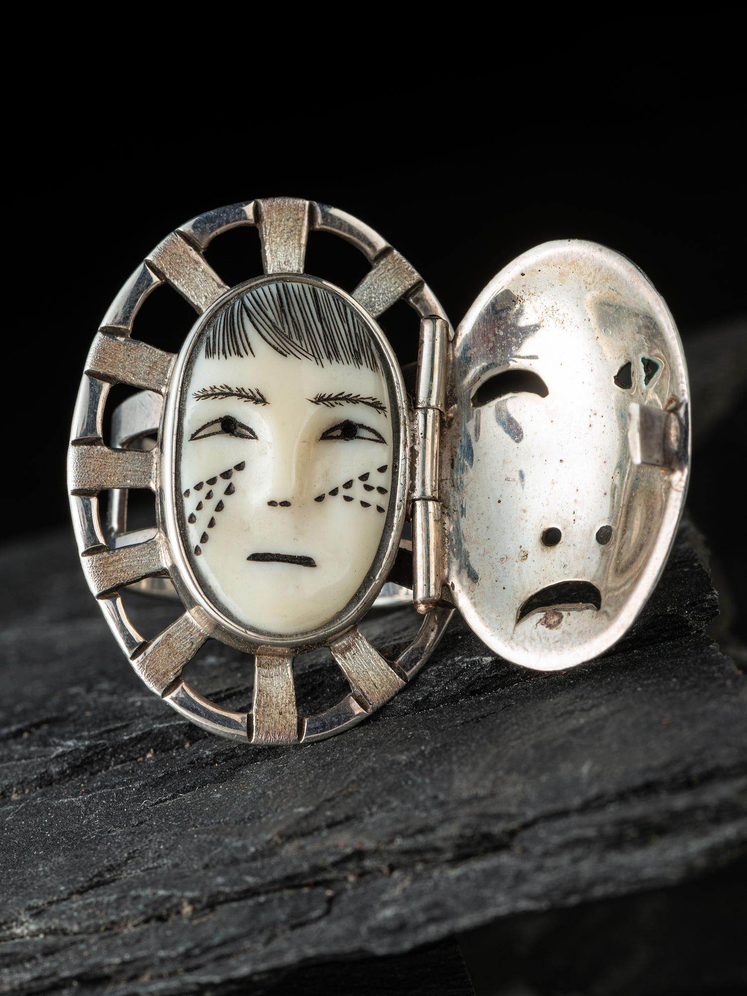Sterling Silver Maskette Ring