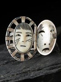 Sterling Silver Maskette Ring