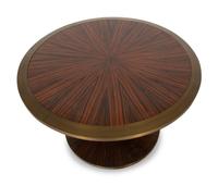 An Art Deco Style Brass Mounted Calamander Low Table