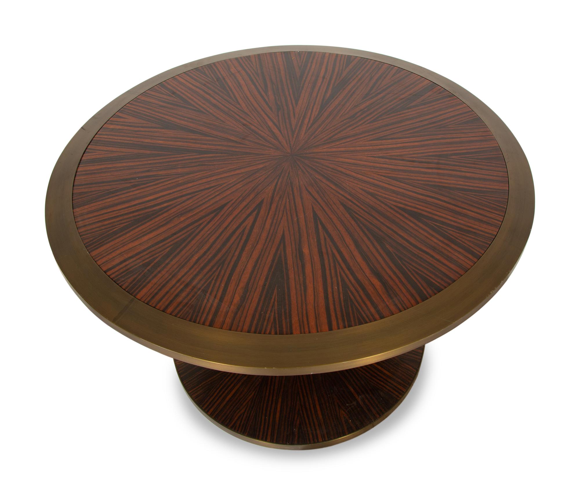 An Art Deco Style Brass Mounted Calamander Low Table