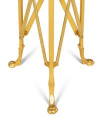 A French Campaign Style Gilt Bronze Marble-Top Side Table
