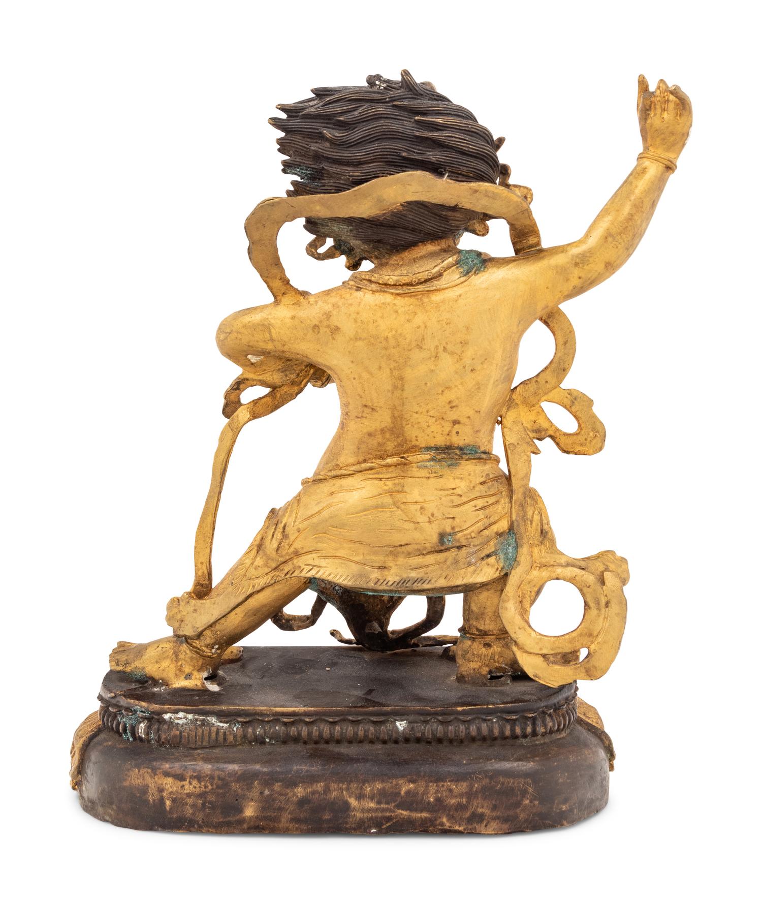 A Sino-Tibetan Gilt Figure of A Mahakala