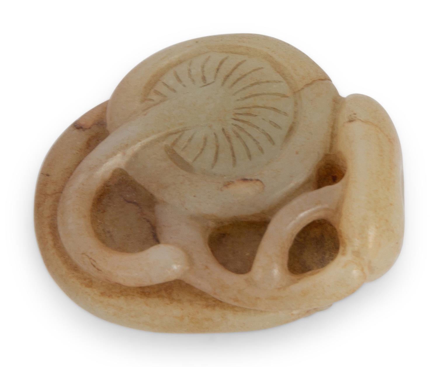 Six Chinese Carved Green Hardstone Ornaments — 20TH CENTURY