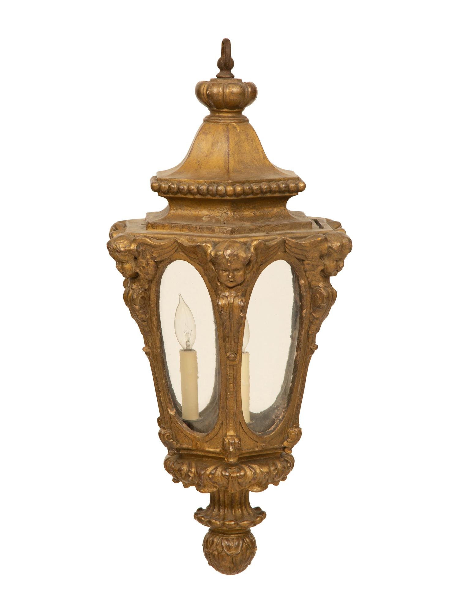 An Italian Baroque Style Giltwood Lantern — 19th Century