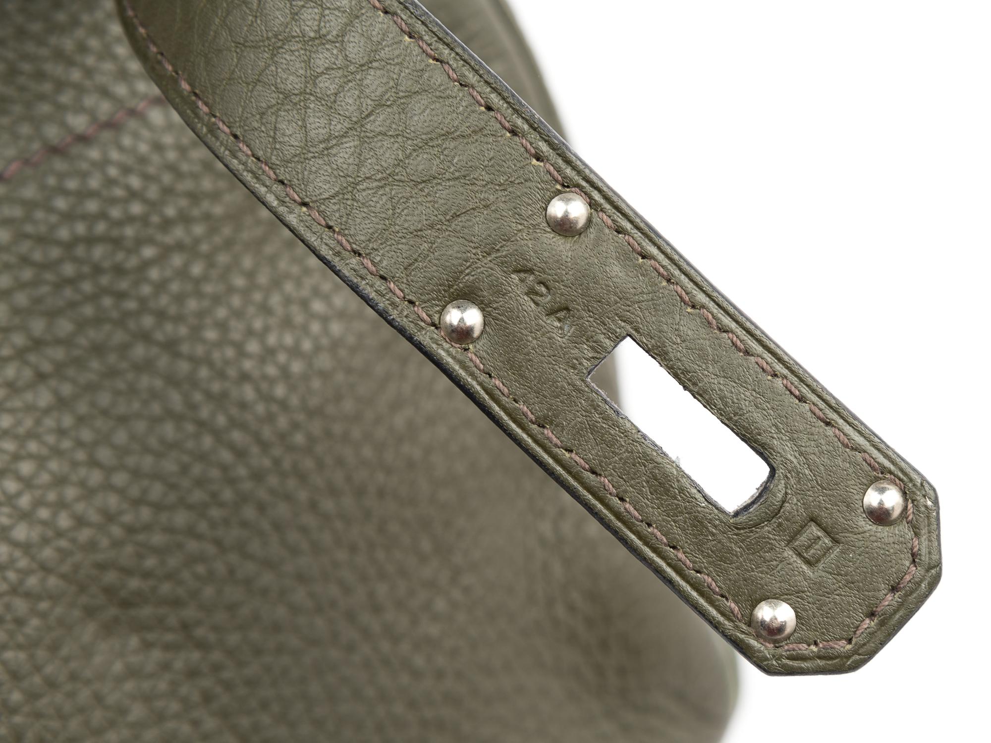 Hermès Vert Olive Taurillon Clemence Sac A Main Shoulder Birkin Bag, 2005