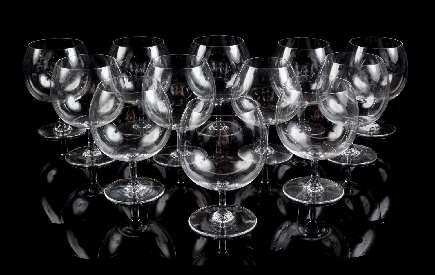 A Set of Twelve Baccarat Brandy Snifters Height 5 3/8 inches. — 20TH CENTURY