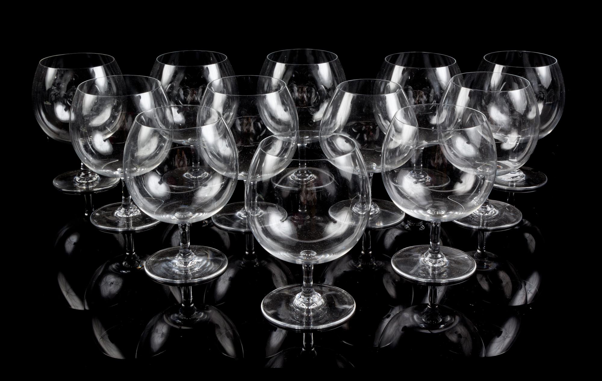 A Set of Twelve Baccarat Brandy Snifters Height 5 3/8 inches. — 20TH CENTURY