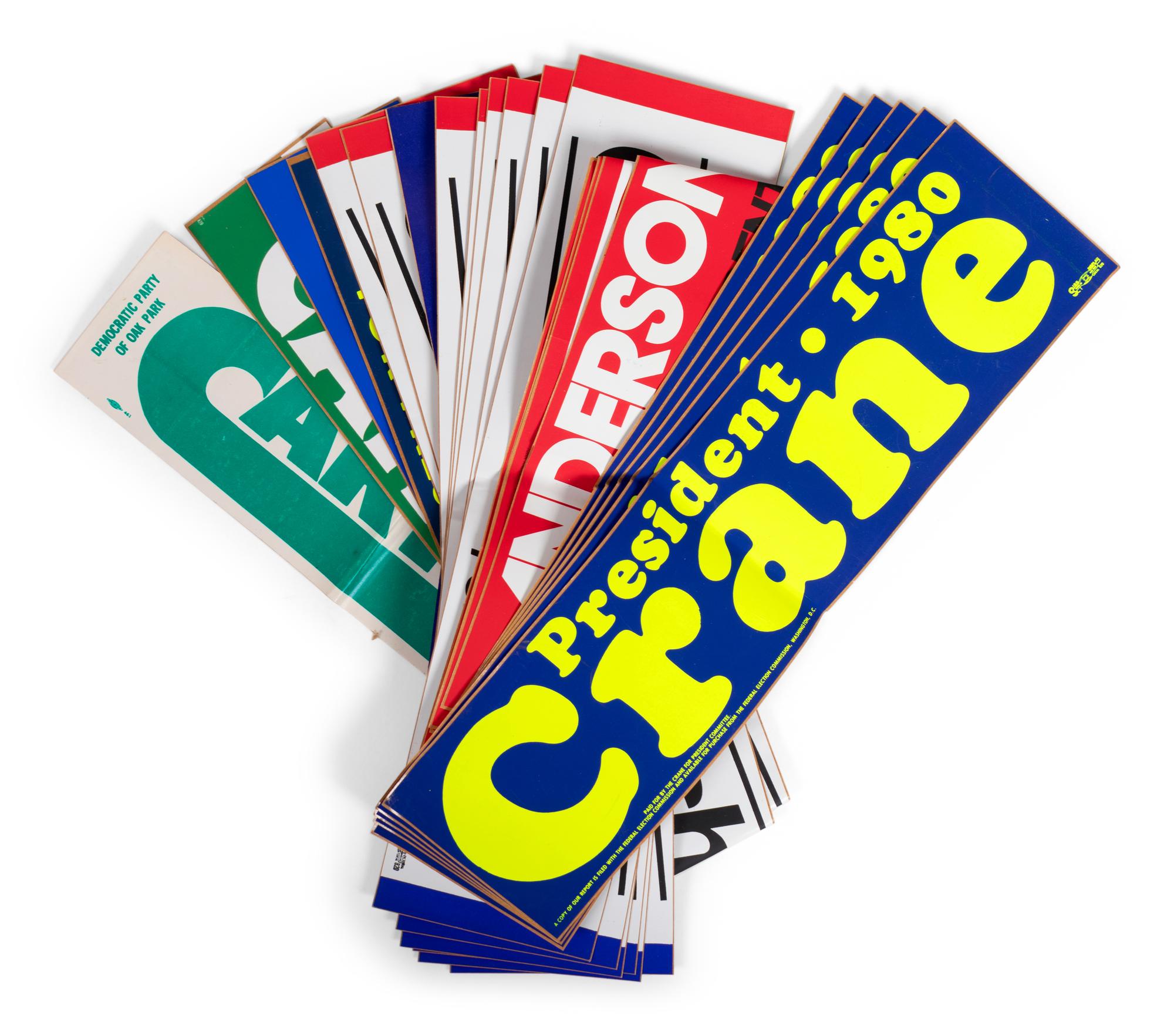 (Politics Memorabilia) Assorted political campaign materials, comprising: